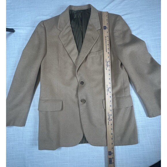 Vtg Old Money Tan Camel Hair Blazer Oxford Clothes Harry Holland Sz 42 Onwentzia - Picture 12 of 16